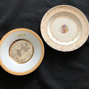 Lot of 2 Vintage Chokin and French Saxton Plates